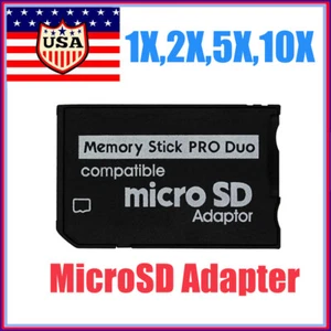 Memory Stick Pro Duo Adapter Converter Camera PSP Micro SD SDHC TF Card Reader - Picture 1 of 8