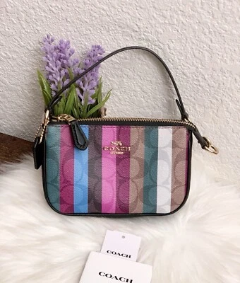 NWT Coach Nolita 15 In Signature Canvas With Stripe Print C6021 Multi - Image 1 of 4