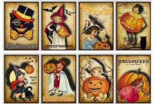 8 Primitive Halloween Atc Cards Hang Tags - Scrapbooking, Paper Crafts (51)