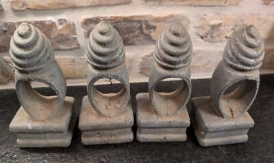 (4) De colección HIERRO FUNDIDO Piña/Valla de Remolino/Poste de Puerta Topper 7 1/2" de Alto Foto 1 de 4