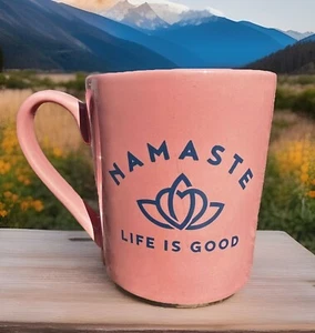 Life Is Good "Namaste" Kaffeebecher Teetasse Wassermelone rosa Gut bis zum letzten Tropfen - Bild 1 von 5