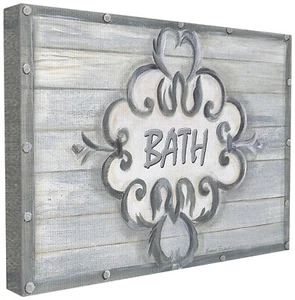 Stupell Industries The Stupell Home Decor Collection Bath Grey Bead Board wit... - Picture 1 of 7