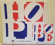 2 ROBERT INDIANA HOPE POSTERS 2008 OBAMA CAMPAIGN WHITE LETTERS LIMITED EDITION
