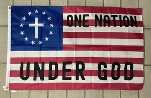 Christianity Flag FREE SHIP Jesus One Nation God Lord Prayer America Sign 3x5' - Picture 1 of 1