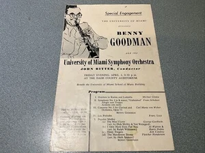 1950' UNIVERSITY OF MIAMI PROGRAM SADLER'S WELL THEATRE BALLET & BENNY GOODMAN - Picture 1 of 3