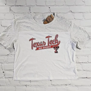 Texas Tech Red Raiders NCAA SS Cropped Mesh Jersey Tee T-Shirt Womens M - NEW - Picture 1 of 9