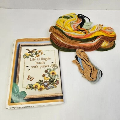 The Creative Circle Embroidery Kit Life is Fragile: Handle With Prayer Vintage - Image 1 of 4