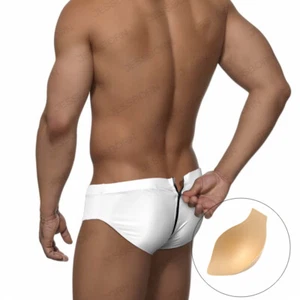 Sexy Herren Strand Bikini Badeslip niedriger Bund Reißverschluss hinten Bademode Badeanzüge - Bild 1 von 20