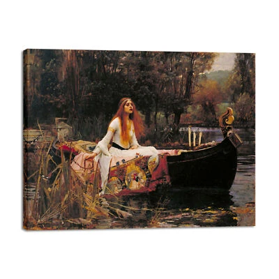 Canvas Wall Art The Lady of Shalott by John William Waterhouse Repro Art Print - Image 1 of 4
