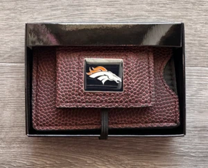 Sale! NFL Denver Broncos Brown Leather Card Holder Wallet WH - Picture 1 of 5