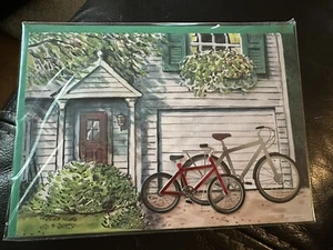 NIP Papyrus Happy Fathers Father’s Day Card Embellished Bicycle New - Picture 1 of 2