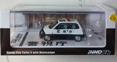 INNO64 1/64 🇨🇵 Honda city turbo II with motocompo japan police  - Photo 1/4