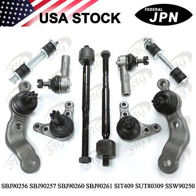 For 1995 - 2000 Toyota Tacoma RWD Front Ball Joint Tie Rod End Sway Bar 10PC Kit - Image 1 of 4