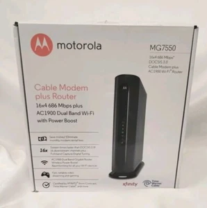 Motorola MG7550 16x4 High Speed Cable Modem - Black New-Tested - Picture 1 of 11