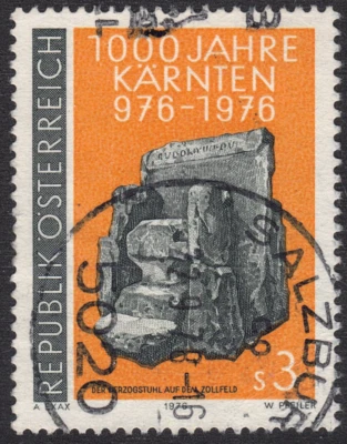 1976 Austria SC# 1033 - Carinthian Dukes' Coronation Chair - Used - Image 1 of 2