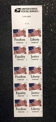 2012USA #4673-4676b Forever Four Flags (AVR) Booklet of 10  #V1111 - Image 1 of 2