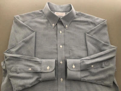 ROUNDTREE & YORKE Gold Label  EUC Black Green White Plaid Cotton  16 33 - Image 1 of 4