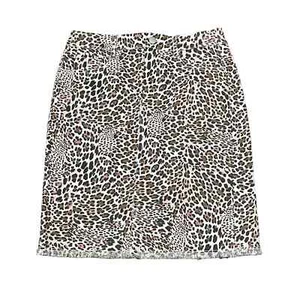 Tyler Boe Pencil Skirt Size 4 Light Pink Brown Leopard Womens Stretch 28X20 - Picture 1 of 6