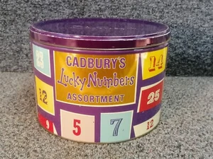 Vintage Cadbury's Lucky Numbers Sortiment Schokolade süße Dose 6 Pfund - Bild 1 von 10