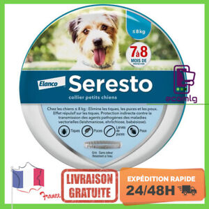Petit chien -8kg Seresto Collier anti-puces anti-tiques antipuce sans boite