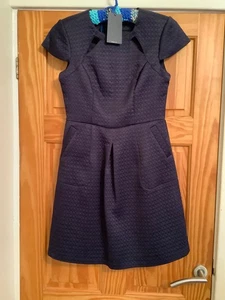 M&S Limited Ed. Marineblaues Kleid Größe 10 Neu mit Etikett - Bild 1 von 4