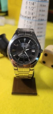 Men's Pulsar by Seiko, Black Dial 523479 Watch 38mm case Stainless Steel - Image 1 of 4