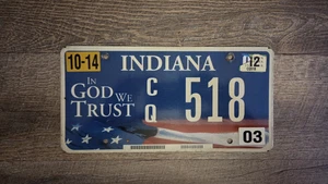 Abgelaufenes Indiana Nummernschild "In God we Trust" CQ 518 Bartholomew County - Bild 1 von 8