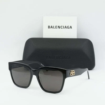 BALENCIAGA BB0056S 001 黑色/灰色 55-18-140 太阳镜全新正品 — 第 1/4 张图片