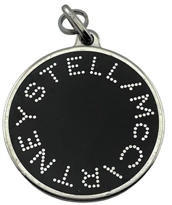 Stella McCartney Silber Edelstahl Anhänger Handtasche Anhänger schwarz Emaille 1,75" - Bild 1 von 2
