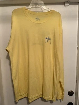 NEW Guy Harvey Men's 2XL Yellow Long Sleeve Marlin T-Shirt  - Image 1 of 4