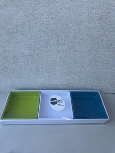 Serving Tray Set Piece 3 Compartments Inside Out By The Cellar 19" X 6.5" X 2" - Picture 1 of 3