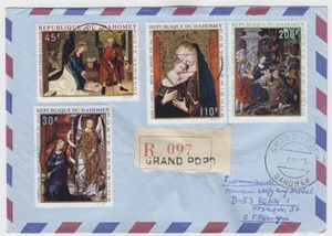 R-Brief Benin Dahomey mit Mi. 399-402 Weihnachten Gemälde - Bild 1 von 1
