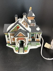 Santa's Workbench Lighted Porcelain House Towne Series "Fairfax Place"(see desc) - Picture 1 of 12