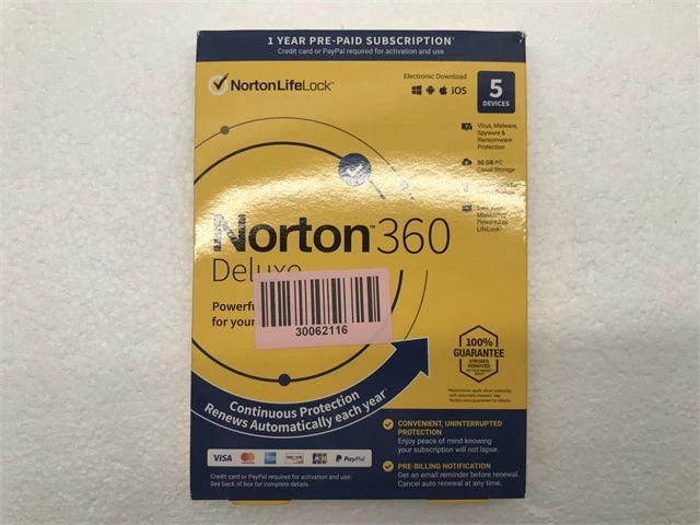 Norton 360 Deluxe - Software antivirus para 5 dispositivos 1 año 2139001 Foto 1 de 1