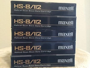 LOT 5 / Maxell 2.5/5.0GB 8MM HS-8/112 Data 8 Cartridge Helical Scan Drives - NEW - Picture 1 of 3