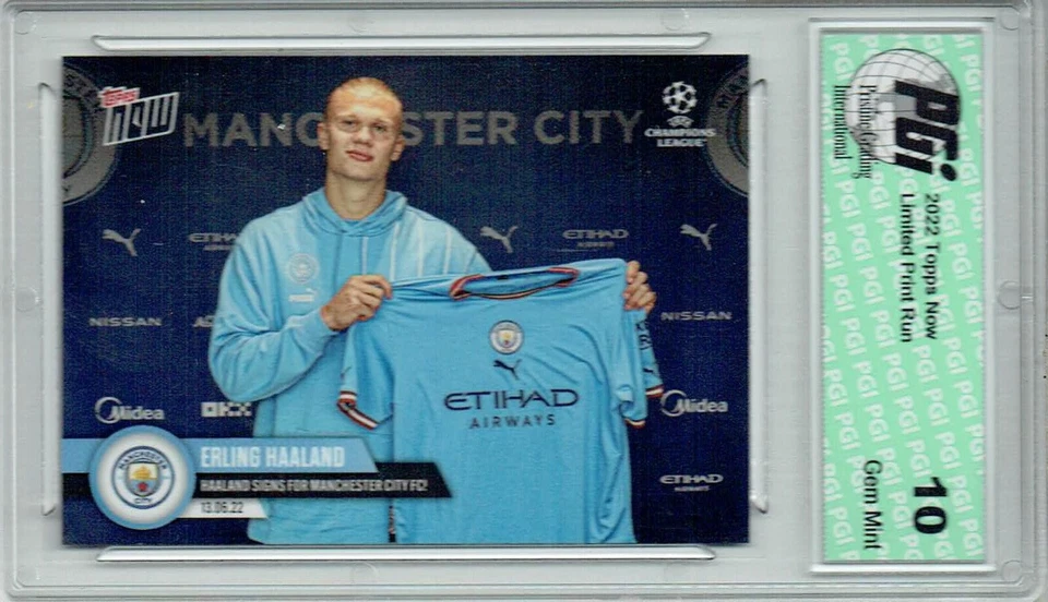 Erling Haaland 2022 Topps Now #PS01 Joins Man City! 1/2,736 Trading Card PGI 10 - Image 1 of 1
