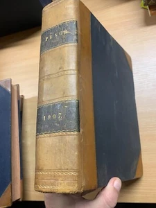1907 PUNCH MAGAZINE BOUND VOLUMES JAN TO DEC HEAVY 2.8kg ANTIQUE BOOK (P14) - Picture 1 of 11