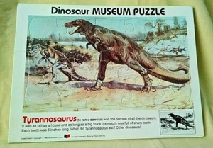 DINOSAUR PUZZLE VINTAGE FRAME TRAY 1982 TYRANNASAURUS SCHOLASTIC 0590372483. - Picture 1 of 6