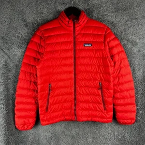 Patagonia 800-Fill piumino d'oca puffer jacket uomo piccolo rosso passeggio escursionismo - Foto 1 di 23