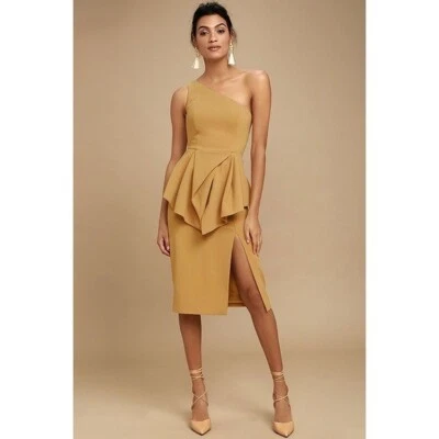 C/MEO Collective Flawless Midi Cocktail Dress Camel S - Image 1 of 4