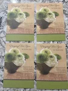4 Cards - Sympathy Praying For You In Your Loss 5”x7” Religious Greeting Card - Picture 1 of 12