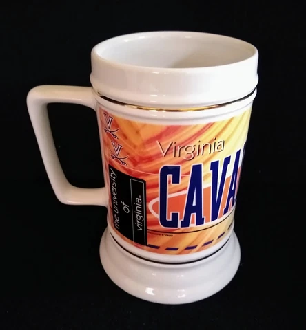 University of Virginia Cavaliers Ceramic Stein Official Mug 6 1/4" Tall Cup Cover