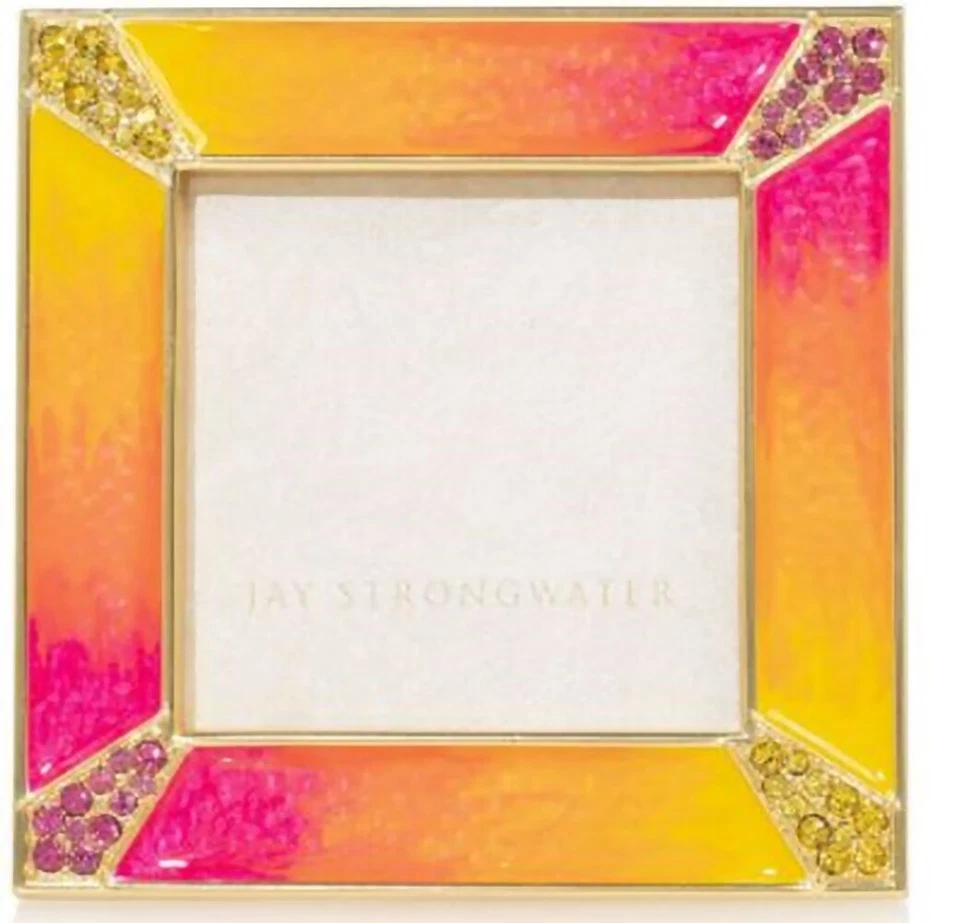 Jay Strongwater Leland Pave Corner Frame Square 2" ~ Choose your Color!! - Image 1 of 4