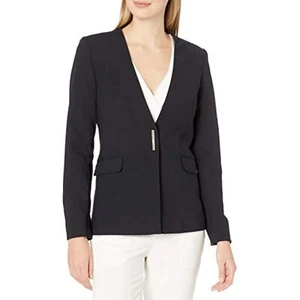 MSRP $139 Calvin Klein Women's Jacket with Hardware Navy Size 10 - Picture 1 of 2