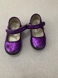 Cherokee Purple Glitter Shoes Toddler Size 6 - Picture 1 of 5