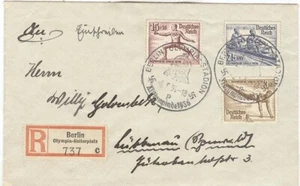 Germany Olympic Games Berlin 1936 Reg. cover Olympic Equestrian Stadium - Picture 1 of 2