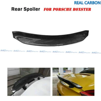 Real Carbon Fiber Rear Trunk Spoiler Wing Boot SP For Porsche Boxster 981 13-16 — 第 1/4 张图片