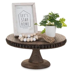 Round Wood Cake Stand Cupcake Pedestal Stand 12 Inch Dessert Display Riser Dist - Picture 1 of 9