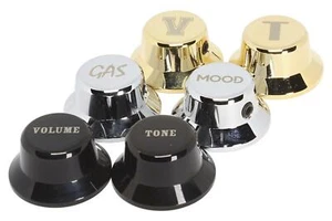 Custom Laser Marked Hat Guitar Knobs - fits 6mm solid and split shaft pots - Picture 1 of 5