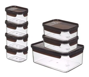 Lock & Lock Set of 7 Bisphenol Free Airtight Freshness Containers with... - Picture 1 of 6
